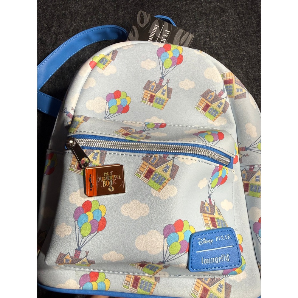 Disney Pixar Loungefly "Up" Movie Floating House Mini Backpack Blue NWT